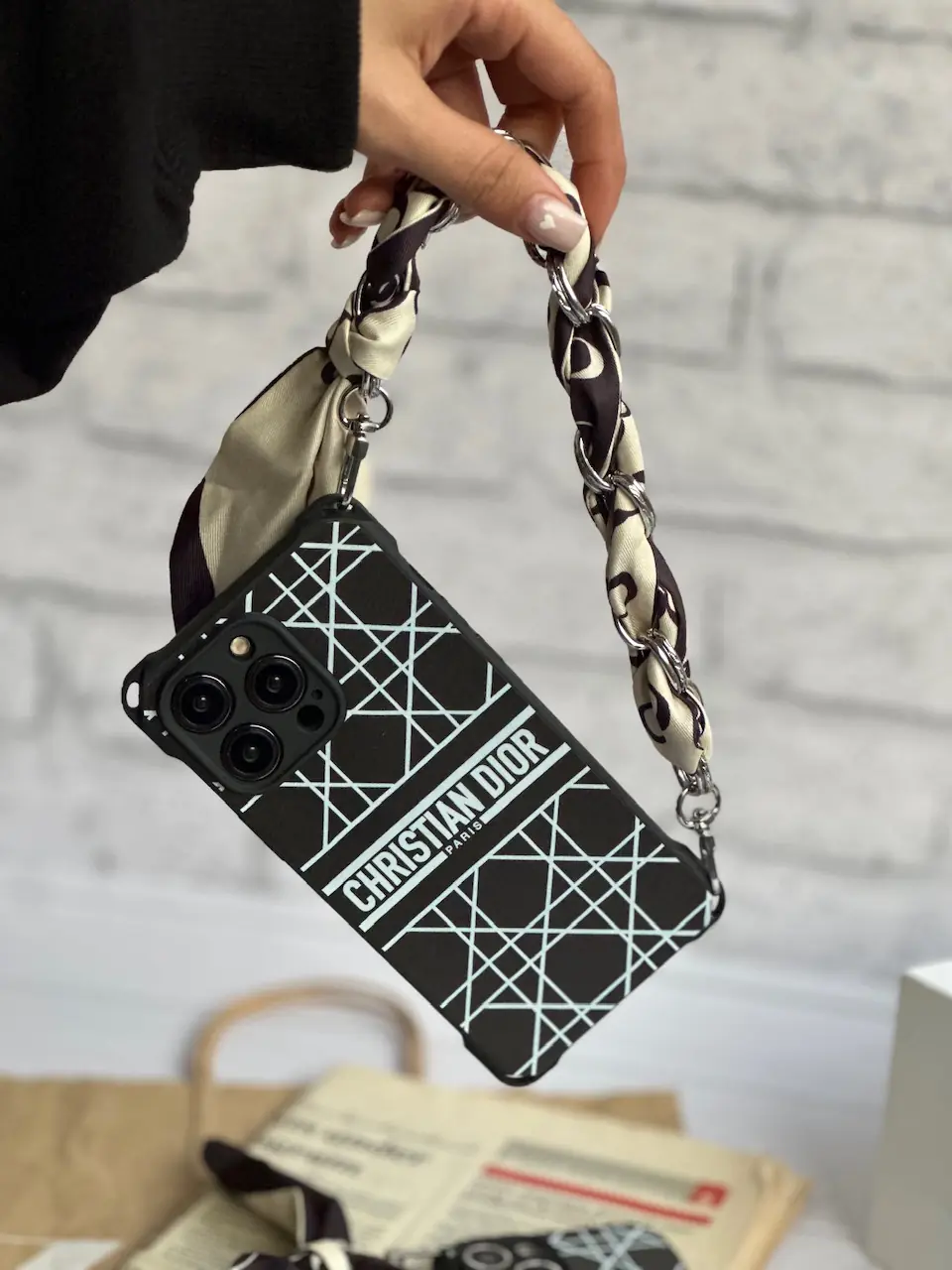 0bb463 قاب Black Christian Dior با بند (کدC1462) - تصویر 1