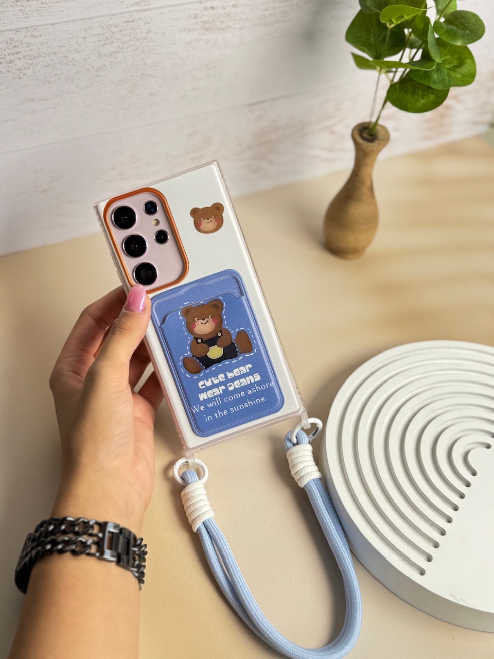 قاب جاکارتی خرس جین پوش با بند (کدC1514)