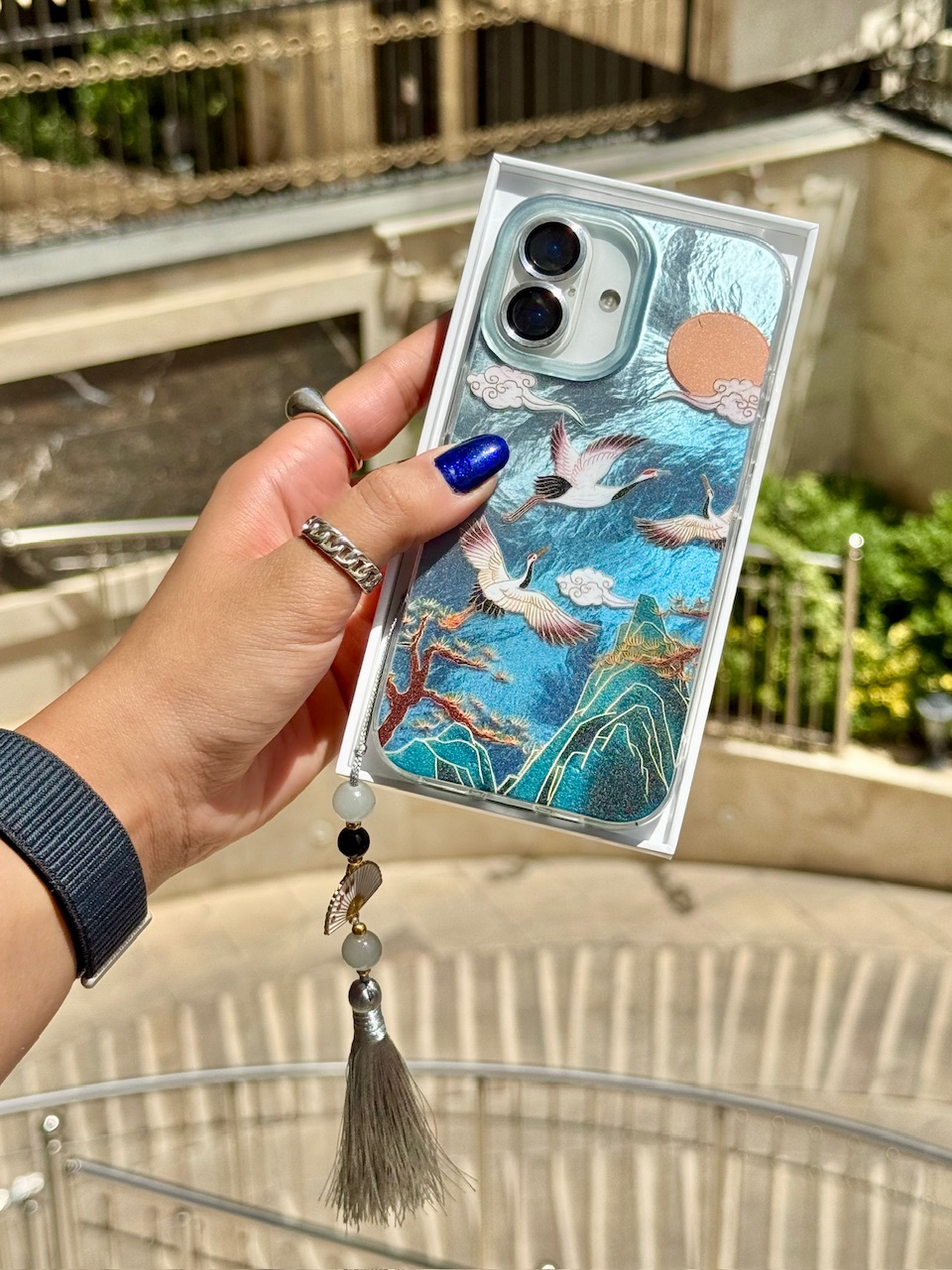 قاب رقص دُرنا همراه با آویز آیفون ، سامسونگ ، شیائومی (کدC2033)