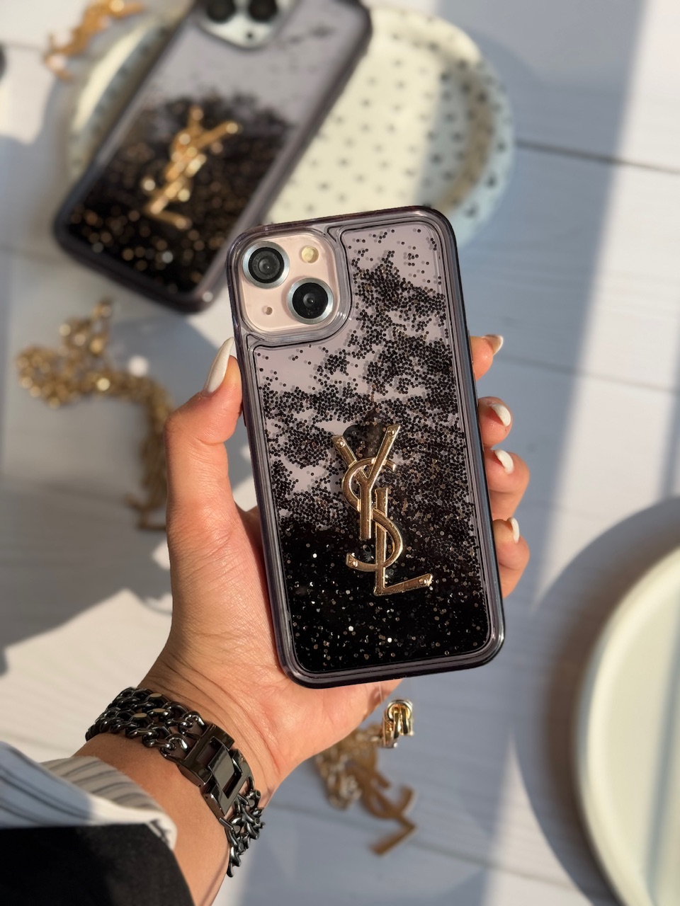 قاب Black YSL آکواریومی با آویز (کدC1936)