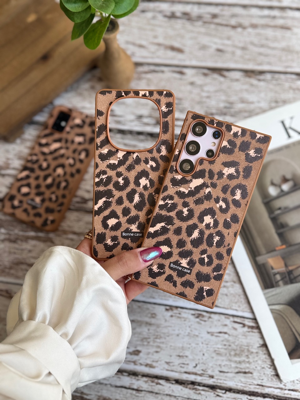 قاب پلنگی قهوه ای Bonne Case سامسونگ ، شیائومی (کدC2054)