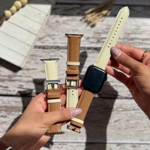 بند اپل واچ چرمی mocha mousse (کدw5059)