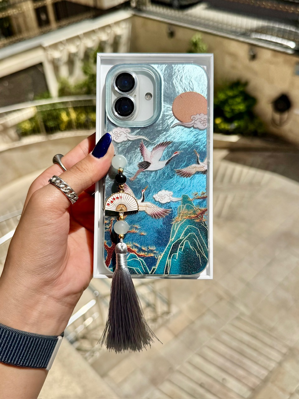 قاب رقص دُرنا همراه با آویز آیفون ، سامسونگ ، شیائومی (کدC2033)