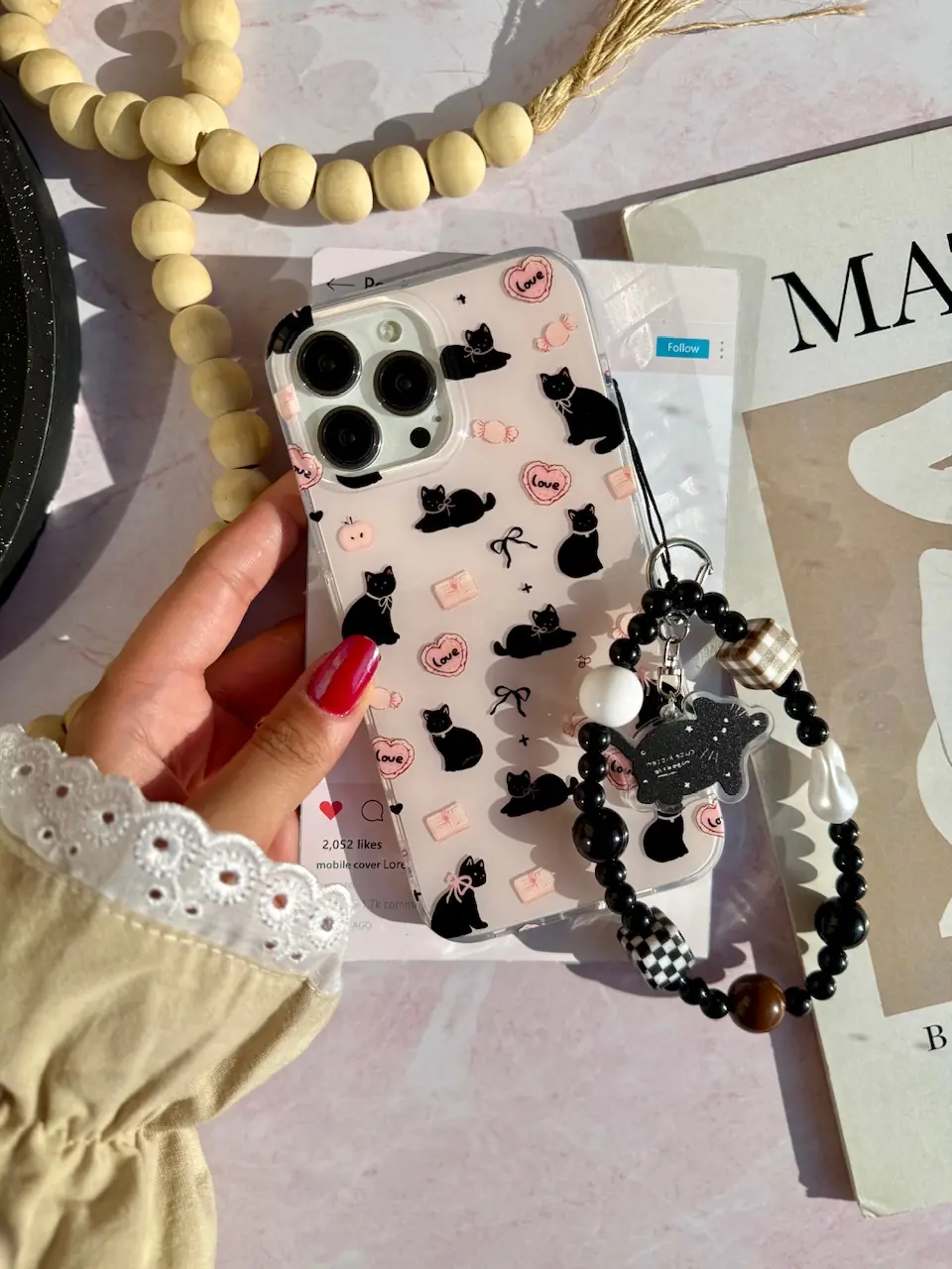 قاب پاپیون کت با آویز (کدC2168)