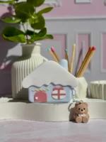 کاور ایرپاد سیلیکونی خونه با آویز خرسی (کدa0256)