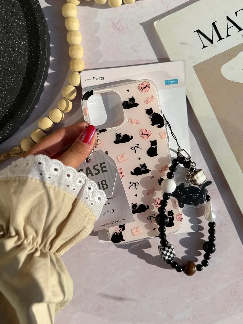 قاب پاپیون کت با آویز (کدC2168)