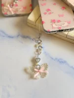 قاب Pink Flower Butterfly با آویز (کدC2116) - Image 7