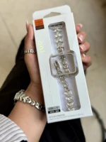 بند اپل واچ Diamond leaf bracelet با گارد نگینی (کدw5072) - Image 6