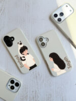 قاب موبایل سفارشی چرمی | cat couple (کد 0623) - Image 6